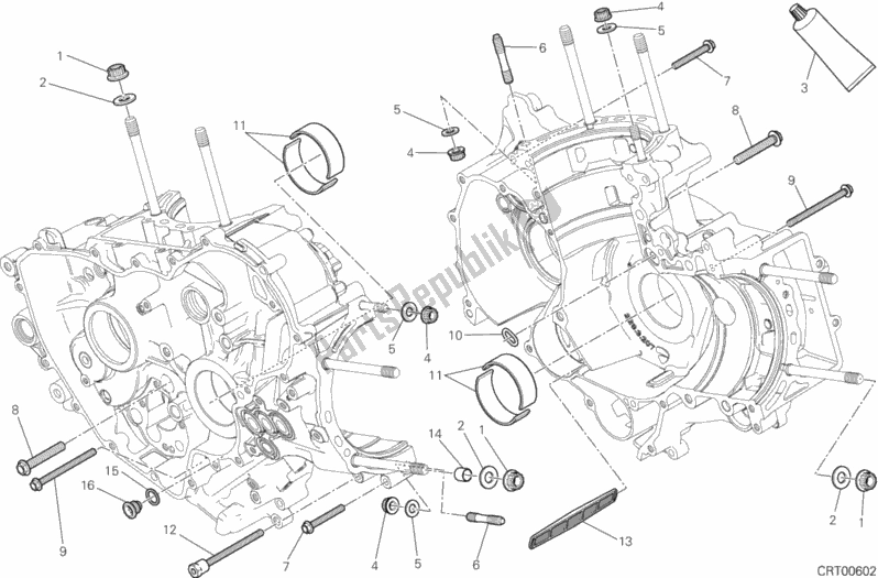 Alle onderdelen voor de 10a - Paar Halve Carters van de Ducati Superbike 1199 Panigale ABS 2013